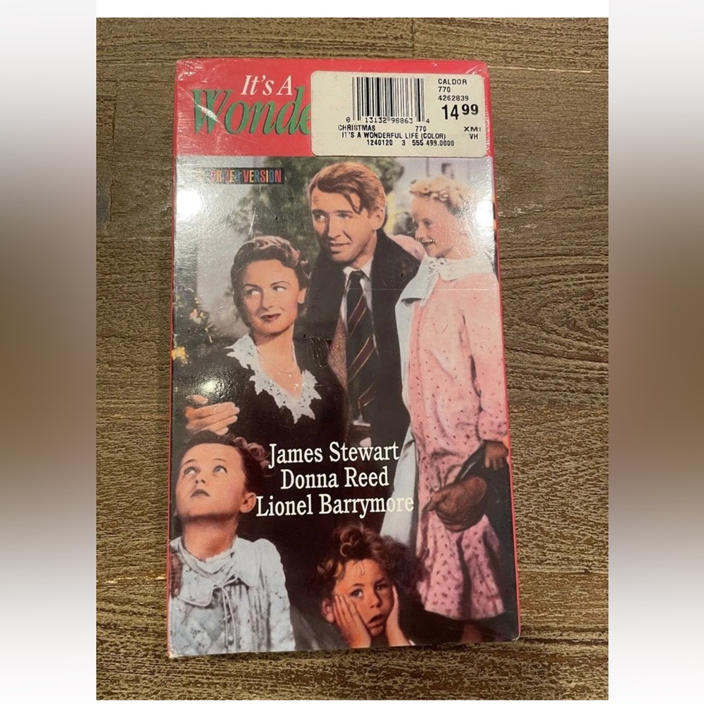 Its a Wonderful Life VHS Sealed Colorized Version, 1995 James Stewart Donna Reed
